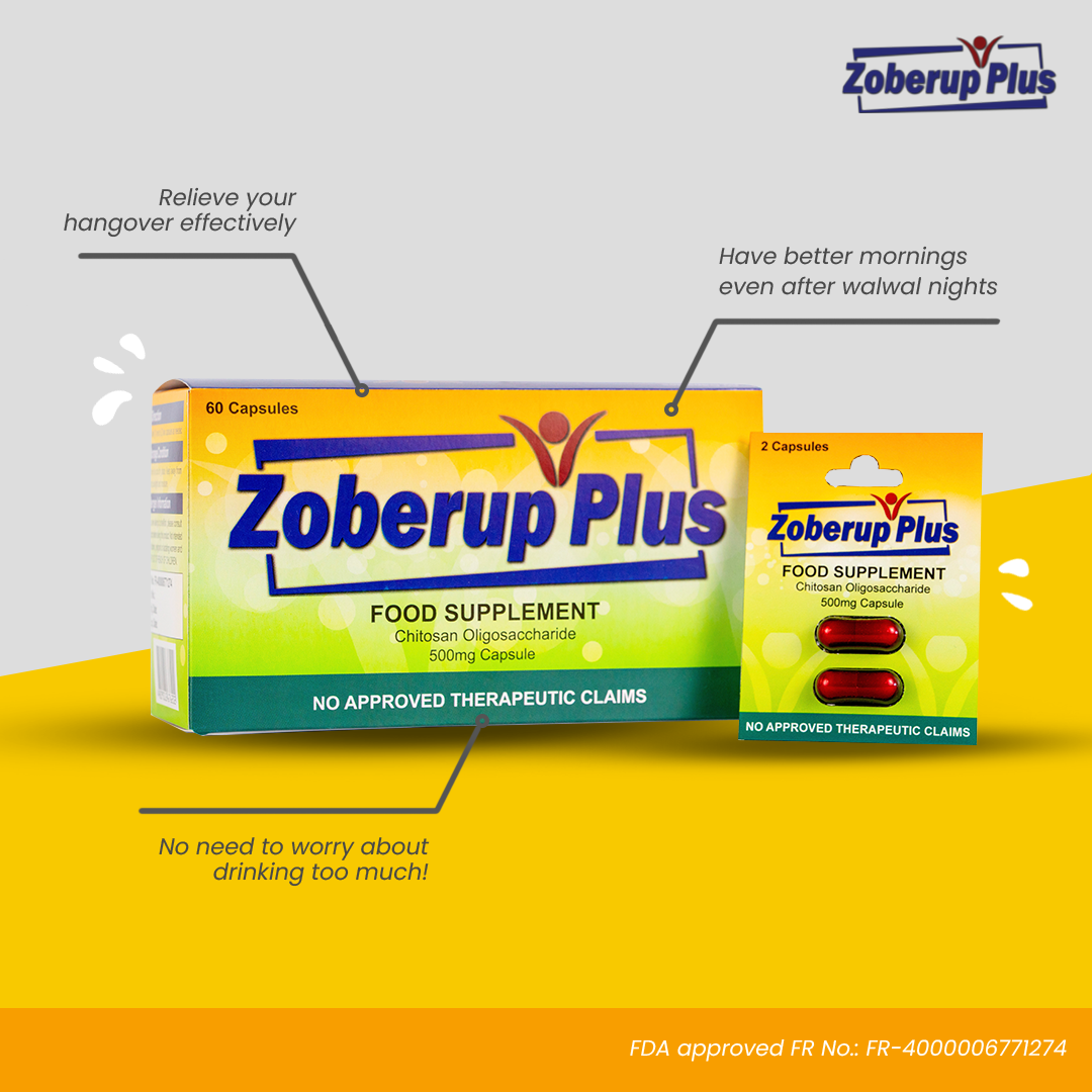 Zoberup Plus Anti-Hangover 500mg of 2 capsules
